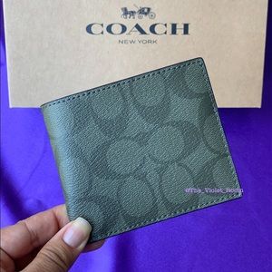 ▪️COACH▪️Men’s Signature Coated Compact Wallet